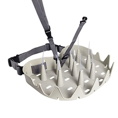 EUPHENG Shark Teeth Design Fly Fishing Stripping Basket, Faster Draining Safely See Through, Super Light Smooth Curved Tangle-Proof Stripping Line Basket with Silicone Spike