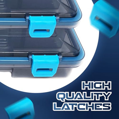 Reaction Tackle Standard Tackle Trays, Plastic Tackle Box Organizers with Four Secure Latches, Removable Dividers and Semi Transparent Lid for Fishing Storage - 3700 (4-Pack) - size: 3700 (4-Pack)