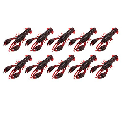 10pcs Crawfish Soft Lure Fishing Lure Crawdad Bait PVC Shrimp Artificial Soft Lure Baits for Bass Fishing Crayfish Baits Swimbait - color: Sauce red