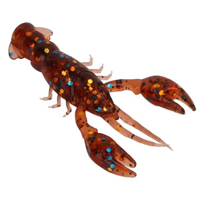 HERCHR Soft Fishing Lure Crawfish Bait Shrimp Lobster Claw Artificial Lure 10pcs Soft Lure Baits - color: BROWN