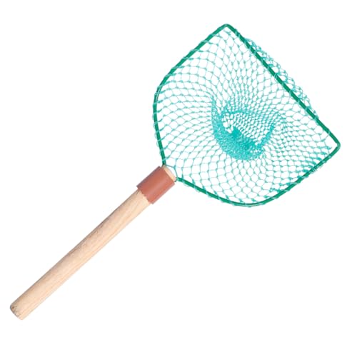 MAGICLULU Wood Handle Fishing Net 30cm Large Mesh Outdoor Portable Fishing Mesh for Freshwater and Camping Fish Landing Net
