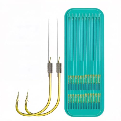Pre-Tied Double Hook Fishing Rigs for Small Fish Trout Hooks, 20 Sets (40 fishHooks), Saltwater Freshwater Snelled Hooks Kit fluke Hooks, Ready-to-Fish Tackle Lorumox snelled Fishing Hooks - size: #2 & #3