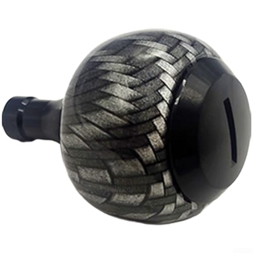 Carbon Fiber Reel Knobs for Daiwa Fuego Reels, Aluminum Spherical Grip Ball Handles with Bearings, Lightweight Fishing Reel Upgrade Parts - color: black