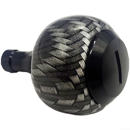 Carbon Fiber Reel Knobs for Daiwa Fuego Reels, Aluminum Spherical Grip Ball Handles with Bearings, Lightweight Fishing Reel Upgrade Parts - color: black