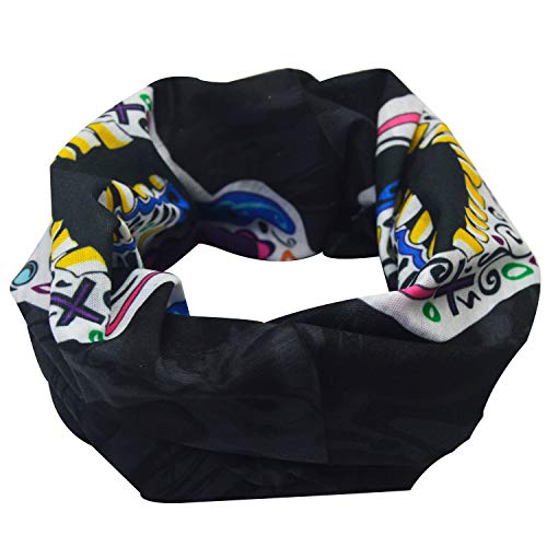 Obacle Skull Face Mask for Women Dust Wind Sun Protection Rave Festival Riding - color: Skull Purple Blue Face Open Mouth