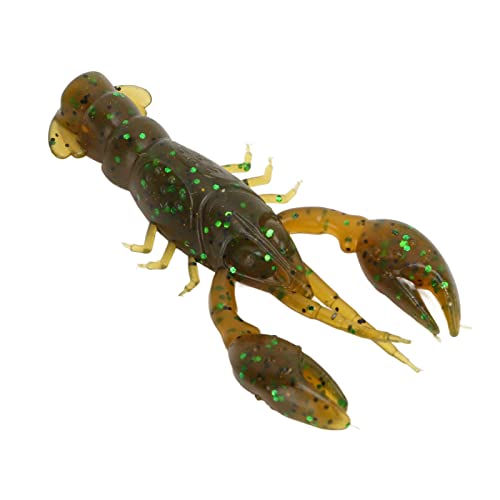 Pongnas 10-Pack Soft Fishing Lure Crawdad Bait Green Shrimp for Bass Fishing - PVC Design - color: Green
