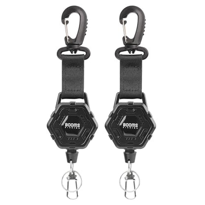 Booms Fishing RG5 Retractable Keychain with Belt Clip, 2-Pack Fishing Zinger Retractor, Heavy Duty Badge Holder, 2 Options - style: Basic Style