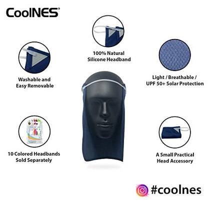 CoolNES - UV Sun Protection Neck Drape Adjustable Multifunctional 2 in 1 Face Covering for Outdoor Fishing - Unisex - color: Coolnes-navy