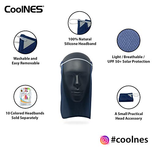 CoolNES - UV Sun Protection Neck Drape Adjustable Multifunctional 2 in 1 Face Covering for Outdoor Fishing - Unisex - color: Coolnes-navy