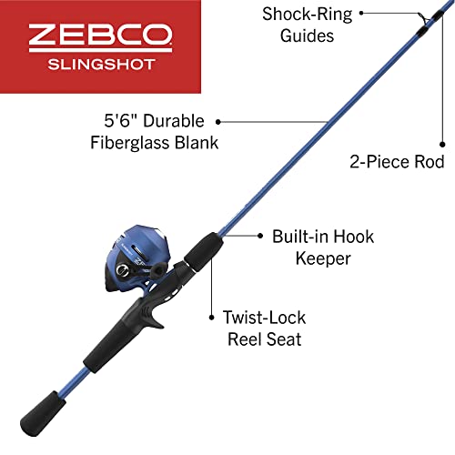 Zebco Splash Kids Spincast Reel and Fishing Rod Combo, 29" Durable Floating Fiberglass Rod with Tangle-Free Design, Oversized Reel Handle Knob, Pre-Spooled with 6-Pound Zebco Fishing Line