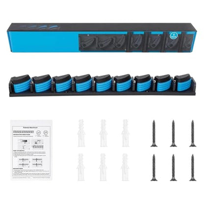 9 Rod Fishing Rod Holder Wall-Mounted Poles Rack Vertical Rod Stand for Garage Cabin and Basement Fishing Accessory