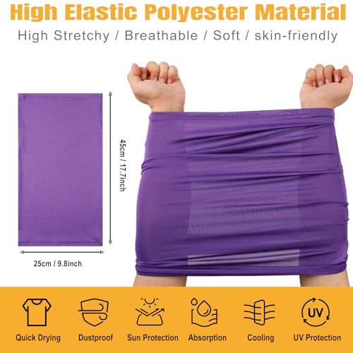 HONGTEYA 6 Pack Summer Neck Gaiter, UV Protection Cooling Face Mask Breathable Bandana Head Scarf Face Cover for Men Women - color: Purple / Lavender / Pink / White / Light Grey / Black