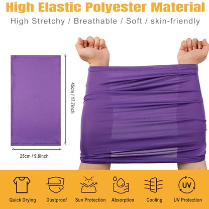 HONGTEYA 6 Pack Summer Neck Gaiter, UV Protection Cooling Face Mask Breathable Bandana Head Scarf Face Cover for Men Women - color: Purple / Lavender / Pink / White / Light Grey / Black