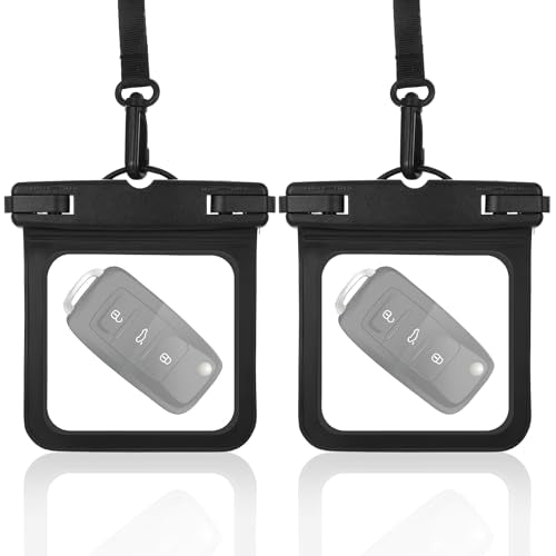 2 Pack Small Waterproof Pouch, Submersible Wallet for Swimming, Waterproof Key Fob Case Floating Keys Holder Pouch Holder for ID Badge Credit Card Money Coins License Water Surfing