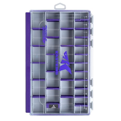 KastKing HyperSeal Waterproof Tackle Box, 3600 and 3700 Tackle Trays, Fishing Tackle Box Organizer with Removable Dividers, Lure Box and Terminal Tackle Storage,Purple - color: Purple, size: 3700(1 Pack)