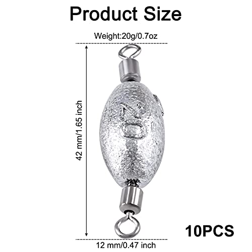 Hitefu Fish Weight Sinkers, Inline Weights Lead Fishing Weights Trolling Sinkers, Egg Sinkers for Bottom Fishing (3/8, 1/2, 3/4oz) - size: 3/4oz