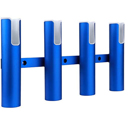 Aluminium Wall-Mounted Fishing Rod Holder for Boat, Garage & Marine - Holds Rods & Poles - color: Large Blue 4 Tubes