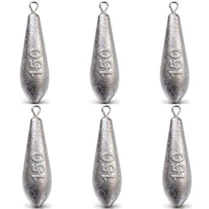 Teardrop Drop Shot Sinkers – Lead Fishing Weights & Sinkers for Bass, Catfish & Surf Fishing – Freshwater & Saltwater – 10 Sizes 1/2oz to 7oz, More Per Pack - style: 150g/5oz – 6pcs