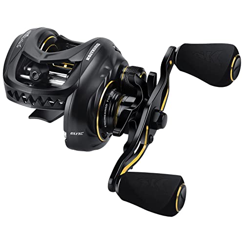 KastKing MegaJaws Elite Baitcasting Fishing Reel, New AutoMag Dual Braking System, Only 6.7oz, 17.64 LBs Carbon Fiber Drag, 11+1 Shielded BB, High Speed 5.4:1 to 9.1:1 Gear Ratios - size: Left - 7.2:1, style: Megajaws Elite