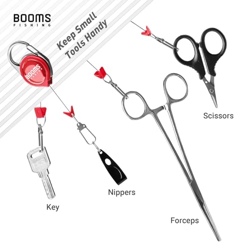 Booms Fishing RG1 Fly Fishing Zinger Retractor 3 pcs - color: Red
