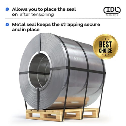 IDL Packaging - ST-O-34-M 3/4" Open (Snap-On) Seals for Steel Strapping, Pack of 100 - color: Pack of 100, size: 3/4" Open (Snap-On)