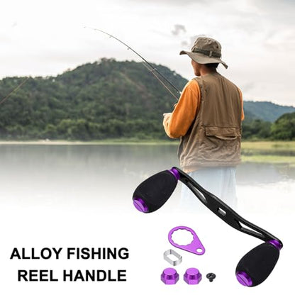Fishing Reel Handle, Reel Handle Rocker Arm Grip with Knob Replacement Parts - color: Purple/Black