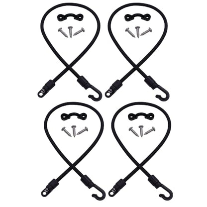 Rod Tamer Deck Mount Rod Straps 2 Pack, 6mm Kayak Boat Fishing Rod Tamer Strap Deck Mount Connector Gunwale Mount Fishing Rod Holders Down Strap (18 inch) - color: Black X 4pack