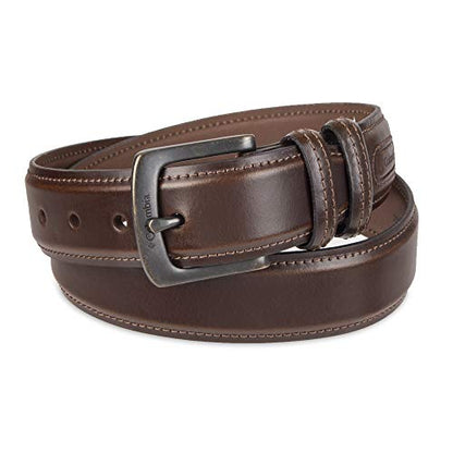 Columbia Men's Leather Casual Belt Tan & Brown Classic Style for Everyday Wear - color: Brown Double Loop, size: 52
