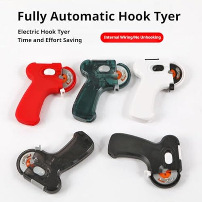 Automatic Fishing Knot Tying Tool, Electric Hook Tying Machine, Professional Fast Hook Line Tier with Internal Routing and Anti Detachment for Secure Knots - color: White