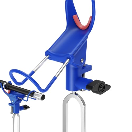 DZrudun Fishing Rod Holder for Ground, Fishing Pole Holders for Ground 2/4PCS, Rod Holders for Bank Fishing with Long Drill Stake Rod Stand for Shore, Beach, Mud, Catfish, Gift for Men,360° Adjustable - style: 1 Pack Blue Fishing Rods Holder