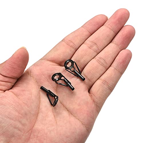 PATIKIL Tube Dia Fishing Rod Tips Repair Kit, Stainless Steel Black Guide Ring for Fishing - size: 2.8mm