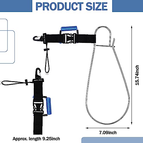 Sotiff 4 Pieces Fishing Stringer Clips, Heavy Duty Fish Stringer Holder Stainless Steel Snap Hook Lanyard Quick Release Fish Lock for Spearfishing Kayak Fishing Diving Bass - color: Blue