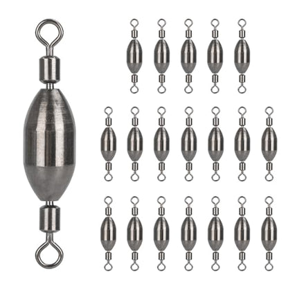 THKFISH Brass Fishing Sinker Swivel, 5 Size Trolling Sinkers Swivel Weights Quick Set Up Lead Fishing Sinker with Inner Swivel Rolling for Fishing Saltwater Freshwater,1/32-1/2 OZ - size: 1/8OZ-20PCS