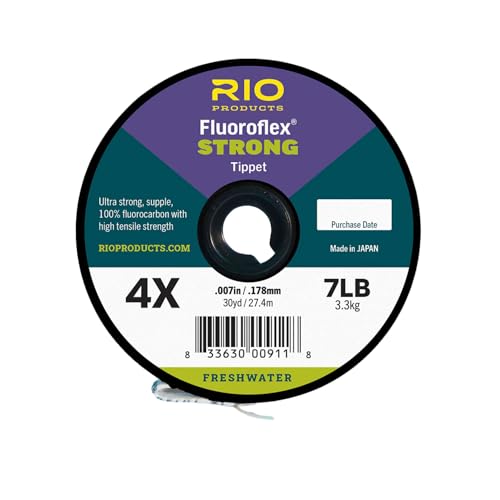 Rio Products Fly Fishing Tippet, Fluoroflex Strong Leader, 100% Fluorocarbon for Trout, 30YD Spool - size: 0.017 inch