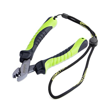 Booms Fishing CP2 Fishing Crimping Tool for Single-Barrel Sleeves, Green - style: Green Crimping Pliers Only
