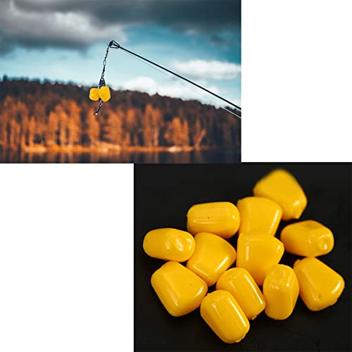 50pcs Bag Fake Corn Soft Baits, Useful Outdoor Freshwater Floating Baits Artificial Flavor Carp Baits Reusable Corn Fishing Lures for Freshwater and Saltwater Fishing