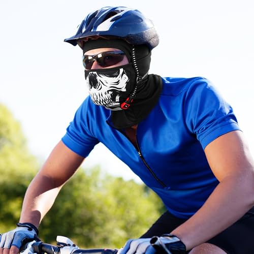 Balaclava Ski Mask, Sun UV Protection Breathable Full Head Face Mask for Men Women Skiing Cycling - color: Skull-01