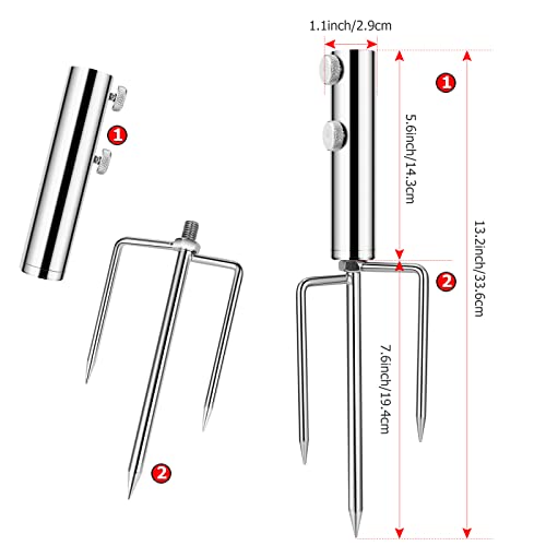 Fishing Pole Holder, In Ground Pole Stabilizer for Fishing Rod, Fishing Rod Holder Ground Support, Sand Spikes Stand for Bank Beach Fishing Umbrella