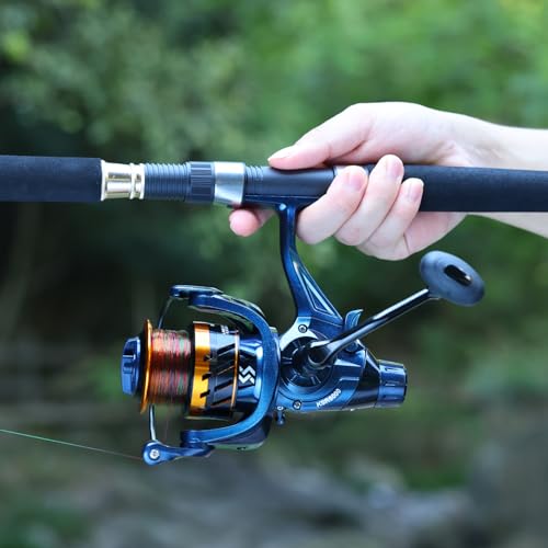Sougayilang Spinning Reel, 22LB Max Drag Fishing Reel,CNC Aluminum Spool+Stainless Steel Shafts， Lightweight & Powerful for Saltwater or Freshwater Bass Trout - size: KSR-6000