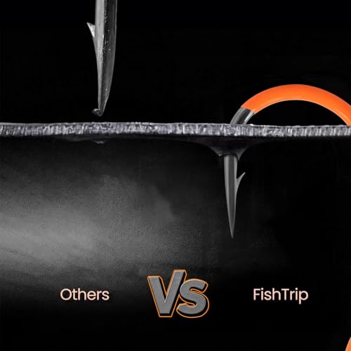 FishTrip Treble Hooks, 10Pcs Replacement Hooks Orange for Hard Lures | High Carbon Steel Ultra Barbed Sharp Triple Fishing Hooks for Saltwater Freshwater Bass Trout walleye, Pike Size 14-3/0 - size: 4#_10pcs