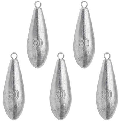 Fishing Weights Sinkers Bank Fishing Lead Sinkers | Bullet Fishing Weights Ocean Saltwater Surf Fishing Gear Fishing Assortment 1oz 2oz 3oz 4oz - style: 3oz-5pcs