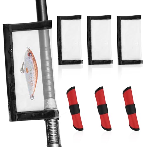6pcs Lure Protective Cover & Clear Fishing Lure Wraps, Fish Hook Protectors Sleeves Lures Shield Guards for Fishing Rod Pole Keep Anglers Safe & Organized