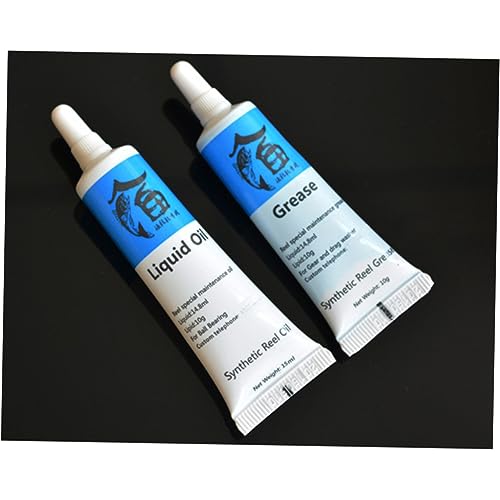 BESPORTBLE 2pcs Fishing Reel Oil and Grease Set for Bearing Maintenance Lubricant for Fishing Wheel Repair Reduces Abrasion and Noise Suitable for Reels