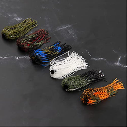 Silicone Jig Skirts Spinnerbait Skirts, 18 Bundles Bass Fishing Jigs Replacement Skirts Kit DIY Fishing Lures Rubber Skirts for Spinnerbaits Buzzbaits Squid Jig Accessories 50 Strands