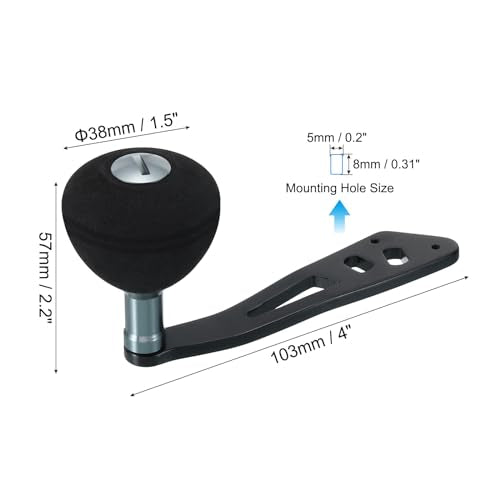PATIKIL Baitcasting Power Handle Metal Fishing Reel Handle EVA Knob Grip Replacement Parts for Rocker Arm Accessories - color: Black