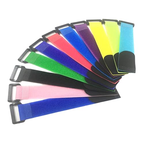 12Pcs Tie Belts Suspenders Fastener Cable Fishing Rod Holder Strap Fishing Accessory Wrap Band Holder High Strength - color: Blue
