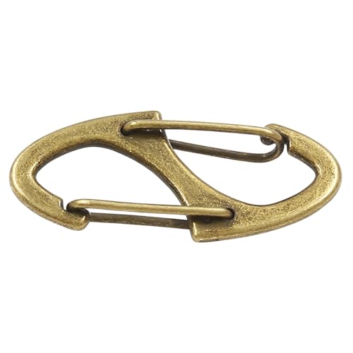 20 Pieces S Spring Snap Hook, Keychain Hook Metal Carabiner Clip, Double Snap Hook for Camping Fishing Hiking Outdoor Sports - style: 1.6"-Brass
