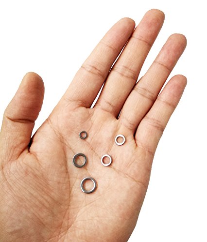 Fishing Solid Rings Kit for Jigging Assist Hooks Lures Connector Tackle 5 Sizes, 100 PCS/Box