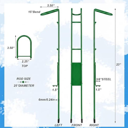 2 Set Blaze Bank Fishing Rod Holders Heavy Duty Steel Rod Stands for Shore Fishing - color: Green