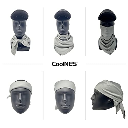 CoolNES - Cooling Bandana Adjustable Cools Instantly When Wet UPF 50 - color: Grey
